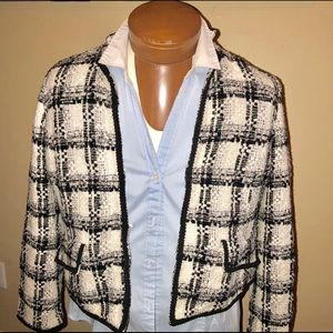 Chico size 1 “chanelesque” plaid blazer